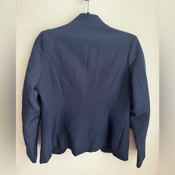 Navy Blue Double-Breasted Military Blazer Jacket - Sz. M - Picture 2 of 3